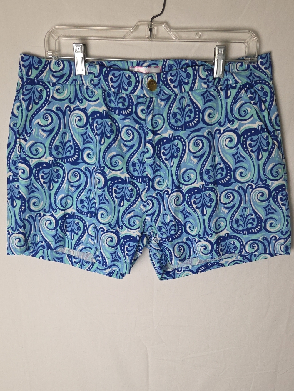 NWT Stella Parker Blue Paisley Print Casual Shorts Size 12